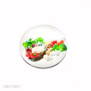 Superior factory vegetables design dome glass fridge magnet