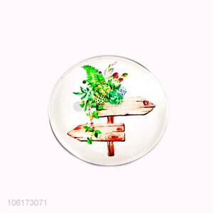 Top sale decorative flower picture glass fridge magnet