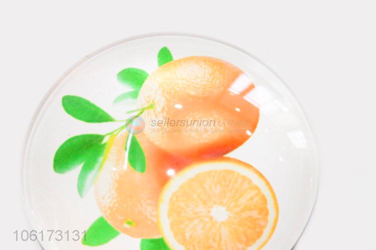 Latest style decorative orange picture glass fridge magnet