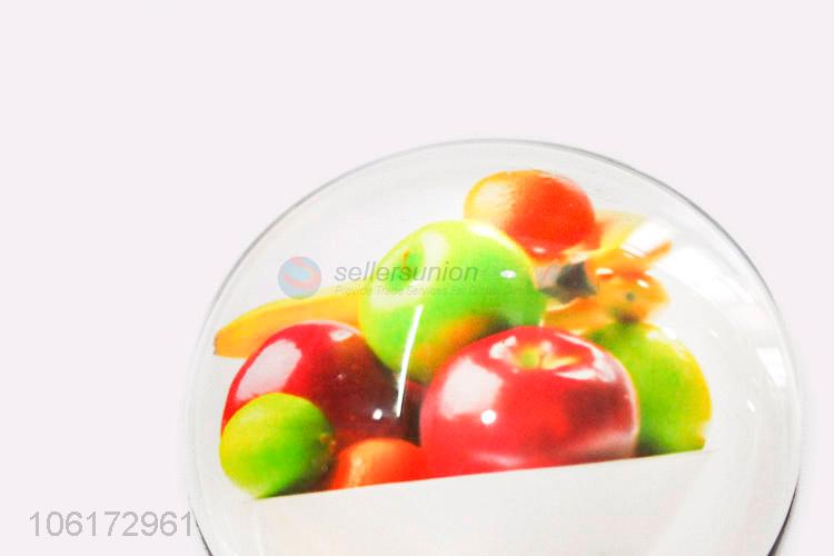 Made in China vegetables pattern round glass fridge magnet