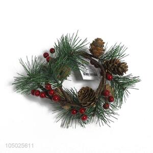 Cheap Red Berry Pine Cone Artificial Christmas Decoration Gift Wreath