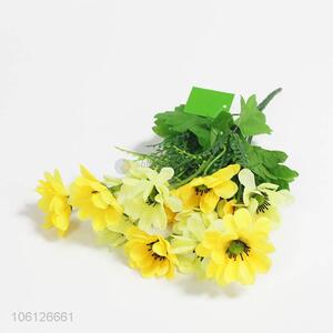 Factory price 14 heads artificial yellow flower