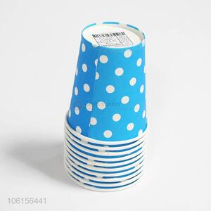 Lowest price 10pcs disposable blue dot paper cup