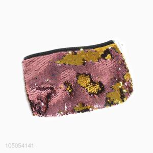 Hot sales new polyester cosmetic pouch sequin makeup bag