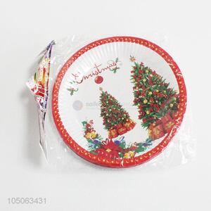 High Sales 10PC Disposable Christmas Pattern Paper Plate