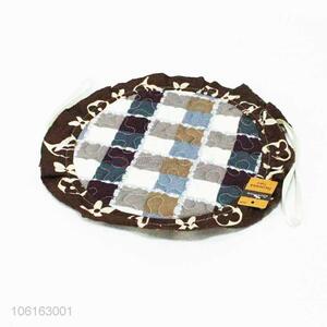 Wholesale fashion check printed 100% polyester seat cushion