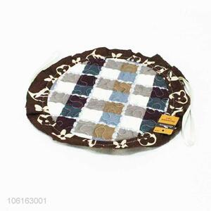 Wholesale fashion check printed 100% polyester seat cushion