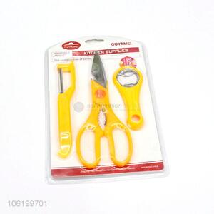 Best Sale Three-Pieces Peeler Knife Scissors Bottle Opener Kitchen Tool Set