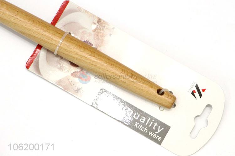 Hot Selling Silicone Slotted Spoon With Oak Wood Handle