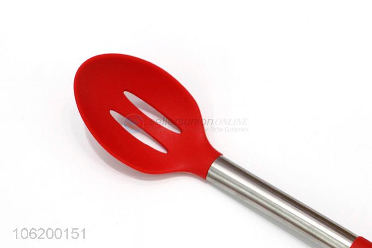 High Sales Silicone Slotted Spoon Heat Resistant Slotted Cooking Scoop