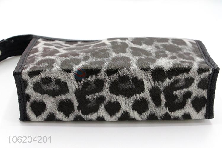 Best sale leopard printed pu cosmetic bag travel bag