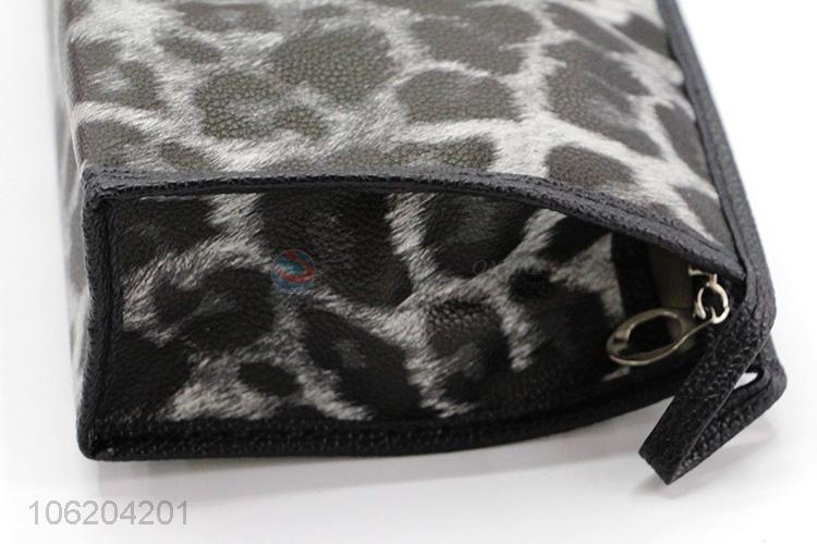 Best sale leopard printed pu cosmetic bag travel bag