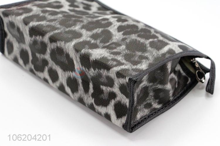 Best sale leopard printed pu cosmetic bag travel bag