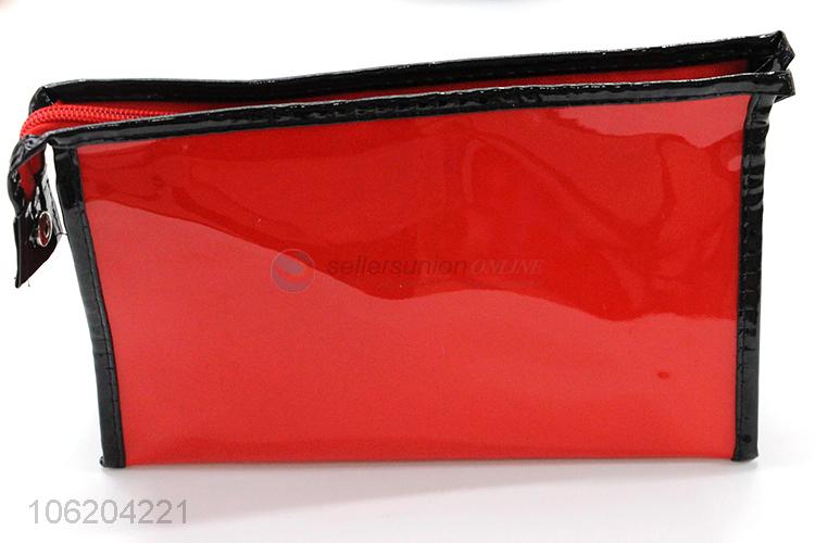 Bulk price red pu makeup bag travel bag for women