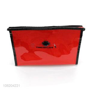 Bulk price red pu makeup bag travel bag for women