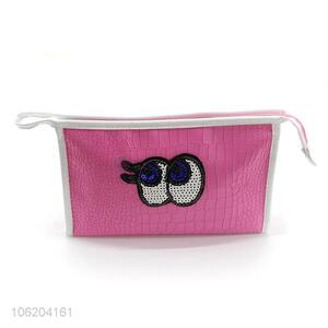 Cute design sequin eye makeup bag travel bag