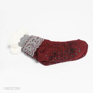 New knit acrylic winter women slipper floor socks