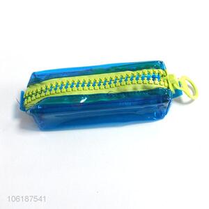 Durable pvc pencil bag with large zipper