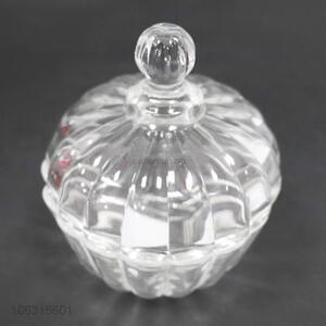 Factory sales transparent decorative glass sugar cans with lids