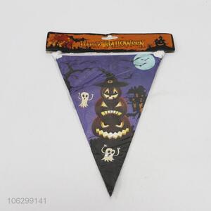 Hot selling Halloween decor pumpkin printing triangle flag pennant