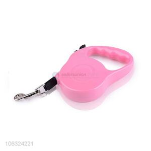 Factory Sale Pink Color Nylon Cord Retractable Dog Leash