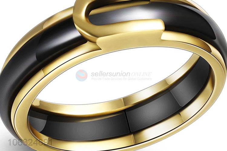 Most Popular Black White Couple Ceramic Ring
