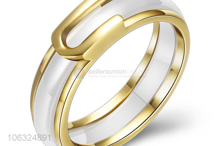 Most Popular Black White Couple Ceramic Ring