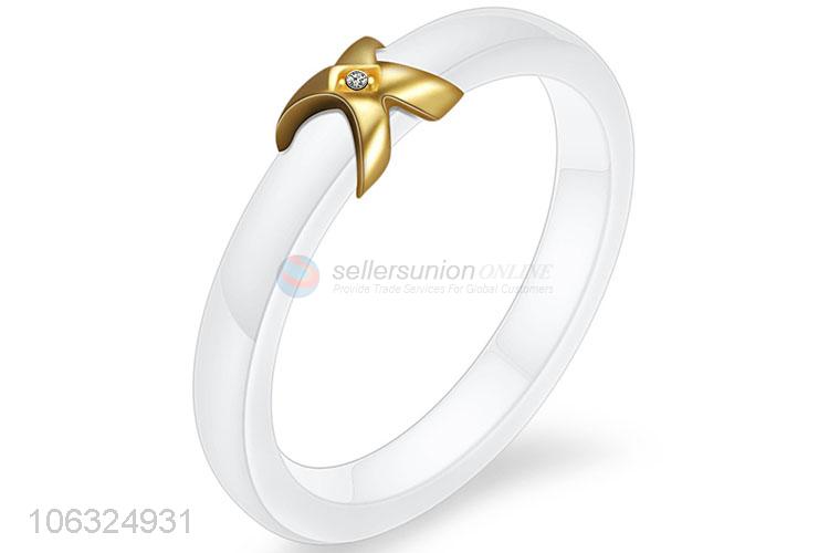 Wholesale Price Fashion Black White Couple Ceramic Ring Plain Wedding Band