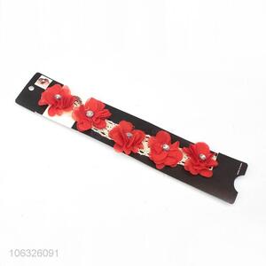 Hot Selling Girls Hair Accessories Elastic Headband With Flower