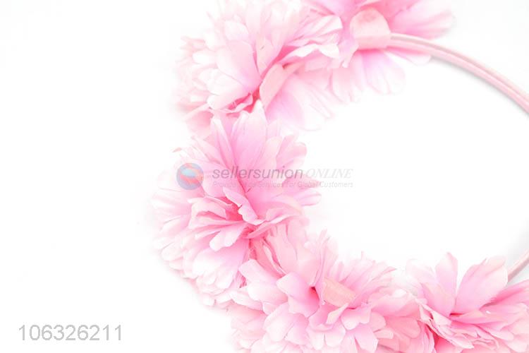 High Quality Pink Flower Hair Accessory Girls Hair Clasp