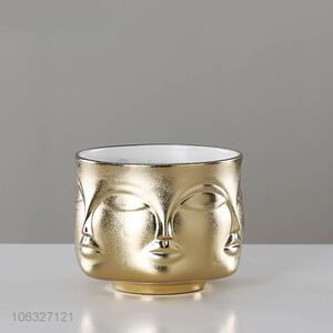 Creative Three-Dimensional Human Face Ceramic Vase Small Decorative Vase Flower Pot