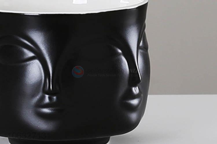 Creative Human Face Design Home Office Decoration Ceramic Plant Flower Pot