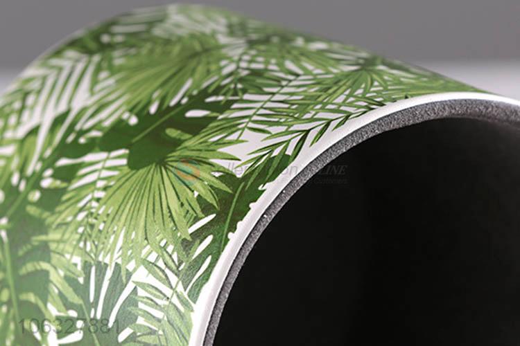 Best selling green plant leaf pattern ceramic flowerpot