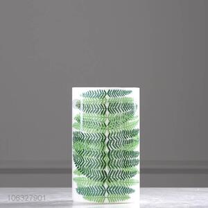 Popular green plant leaf pattern ceramic flowerpot
