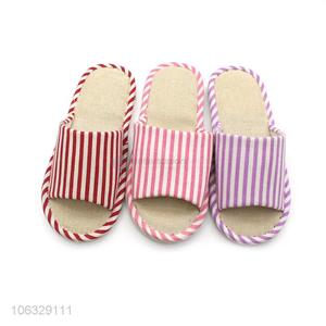 High Quality Woman Man Linen Home Slippers Open Toes Slippers