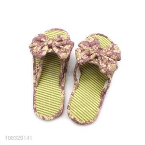 Factory Sell Open Toe Indoor Linen Flax Slippers Non Slip Home Shoes