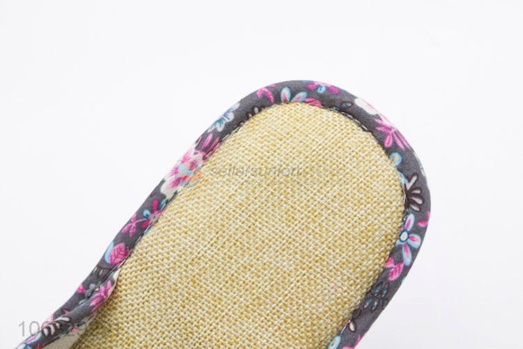 Best Sale Skin-Friendly Linen Lovely Fashion Slippers With Flowers