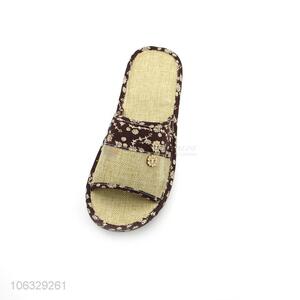 Popular Stylish Indoor Slippers Linen Antiskid Soft Bottom Slippers