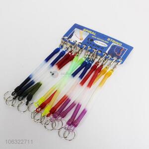 Good quality 12pcs colorful spiral string with key holder