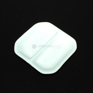 Wholesale 2 compartments white ceramic condiment dish