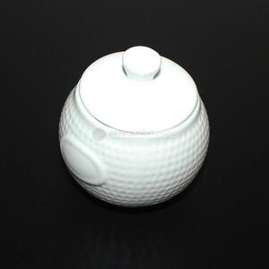 Recent design white textured ceramic condiment bottle