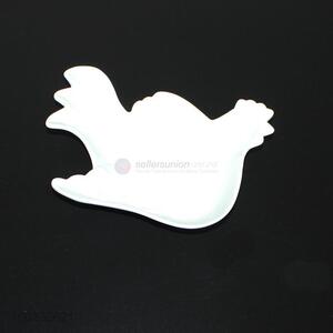 Novelty white hen shape ceramic plate wholesale
