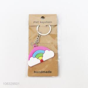 Wholesale cartoon rainbow keyring pvc key chain