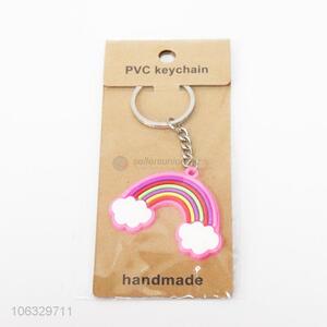 Best selling cartoon rainbow keyring pvc key chain