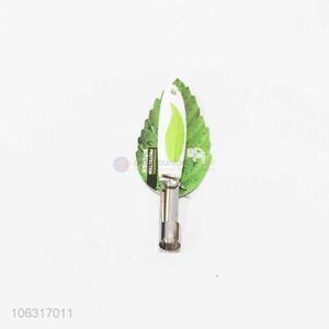 Low price stainless steel fruit corer with green leaf printed handle