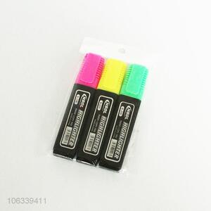 Good Quality 3 Pieces Plastic Highlighter