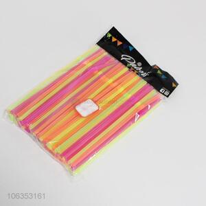 Wholesale 100pcs muti-color disposable plastic drinking straws