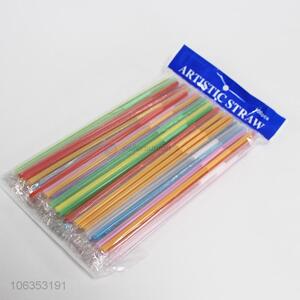 New design 100pcs colorful disposable plastic straw