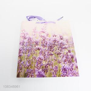 Unique design beautiful lavender pattern printed paper gift bag