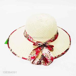 Good quality ladies summer sun hat with floral brim